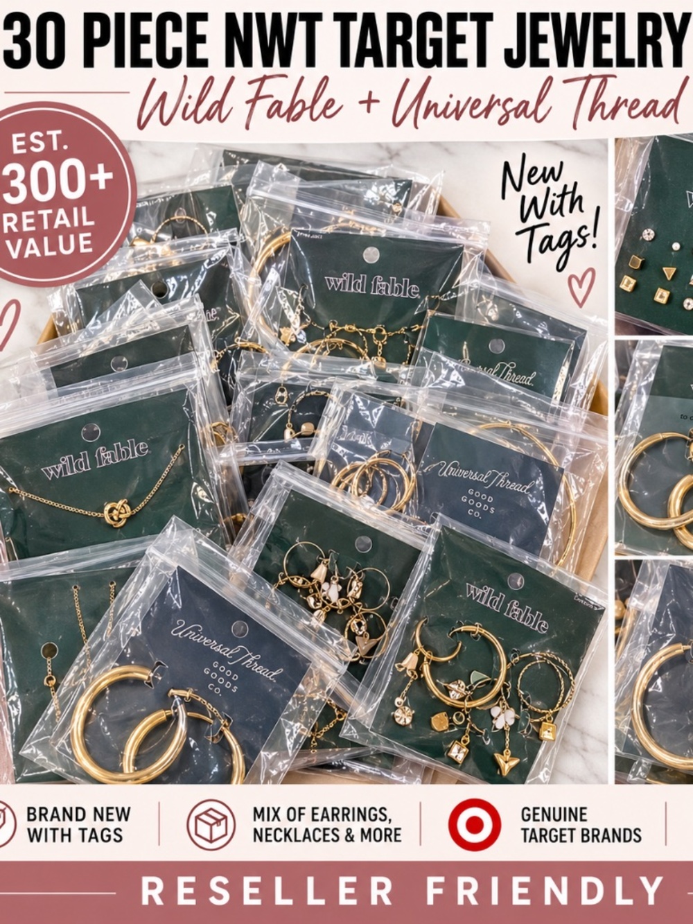 ✨ 30 PIECE NWT TARGET JEWELRY RESELLER LOT! ✨